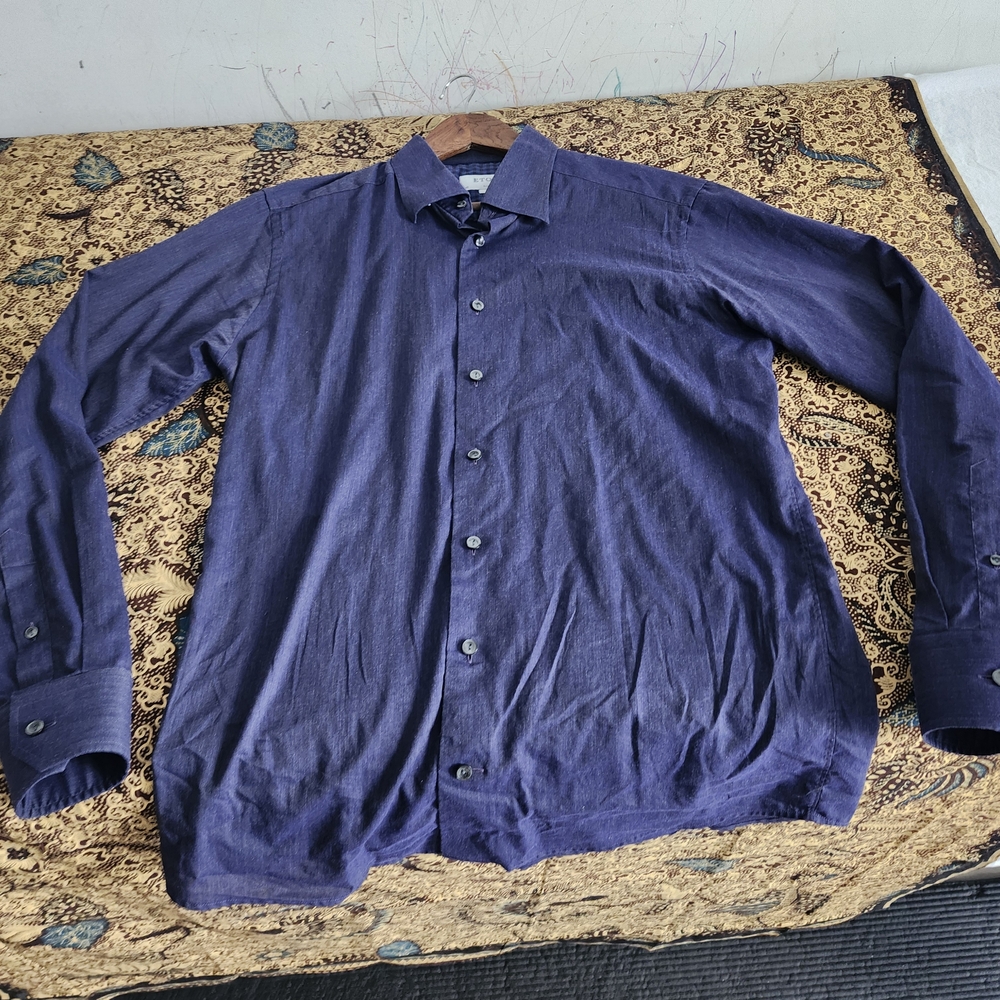 Eton, Men's Long Sleeve Button-Up Shirt in Deep Blue